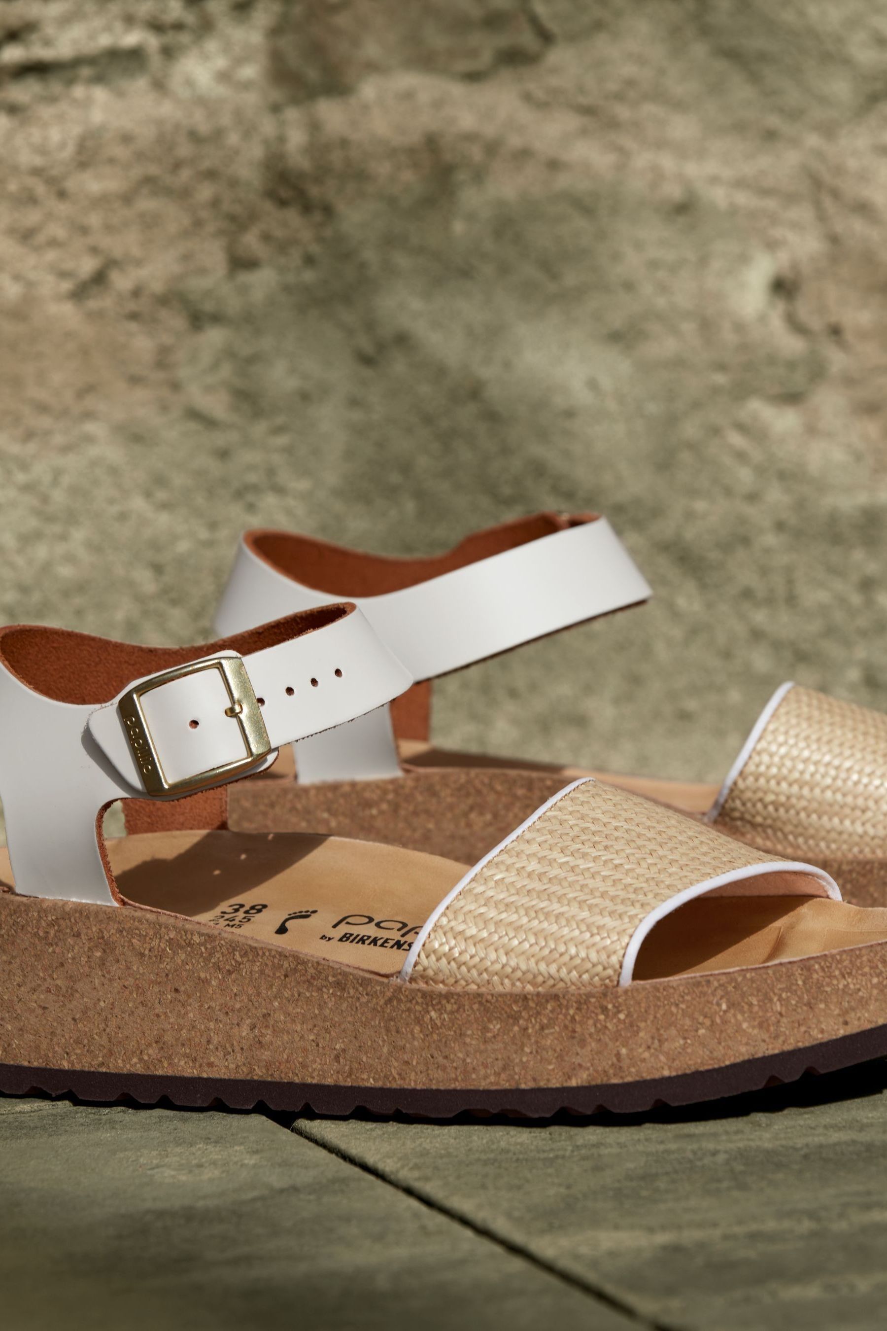 Birkenstock Cream Glenda Wedge Sandals
