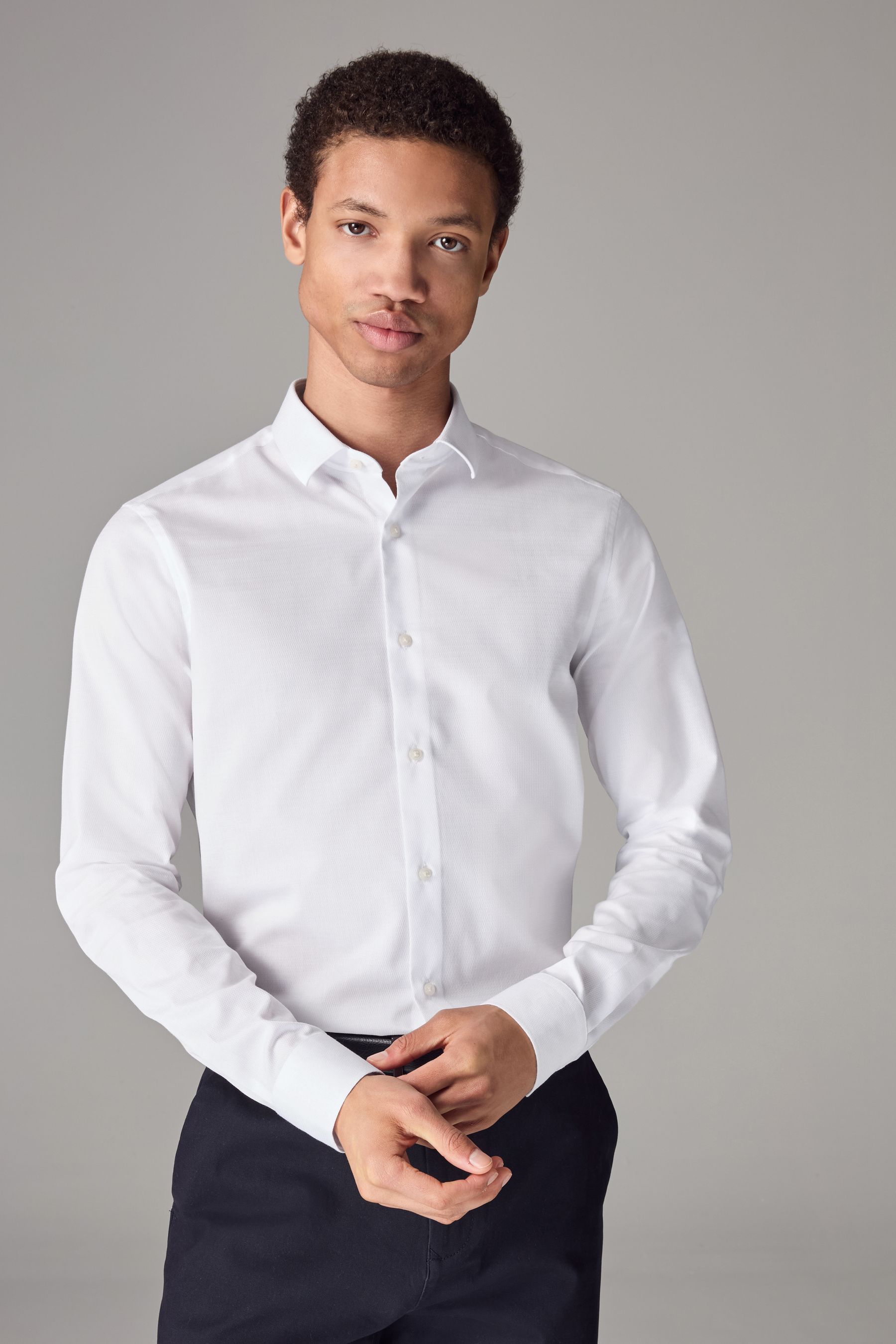 Tight fit white shirt hot sale