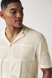 White Relaxed Crochet Button Through Shirt - Image 4 of 8