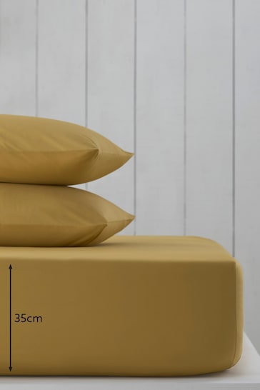 Yellow Cotton Rich Deep Fitted Sheet
