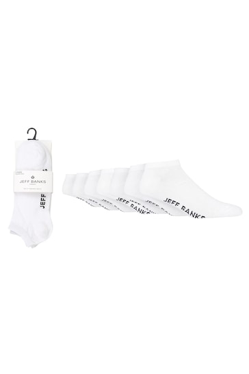 Jeff Banks White Classic Trainer Liners Socks