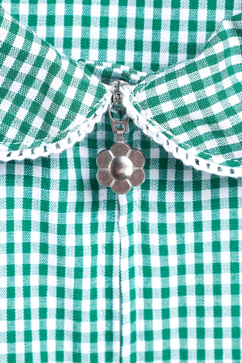 Green Cotton Rich Gingham School Playsuit (3-14yrs) - Image 5 of 5