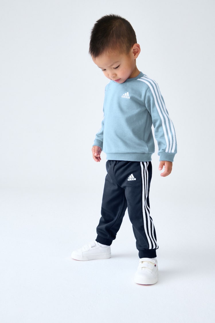 adidas Blue Kids Essentials 3 Stripes Jogger Set - Image 1 of 4