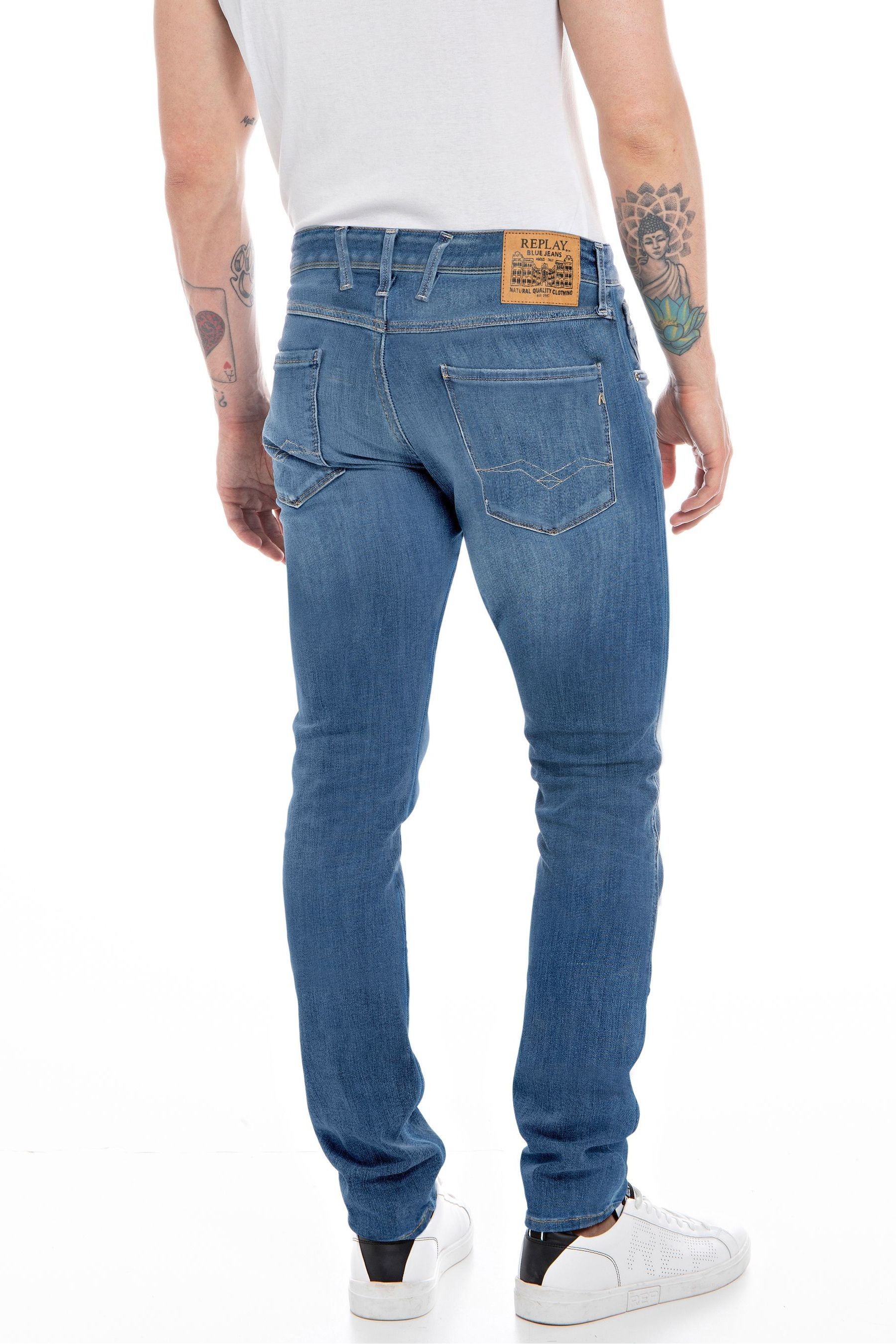 Buy Replay Medium Blue Slim Fit Anbass Jeans from Next USA