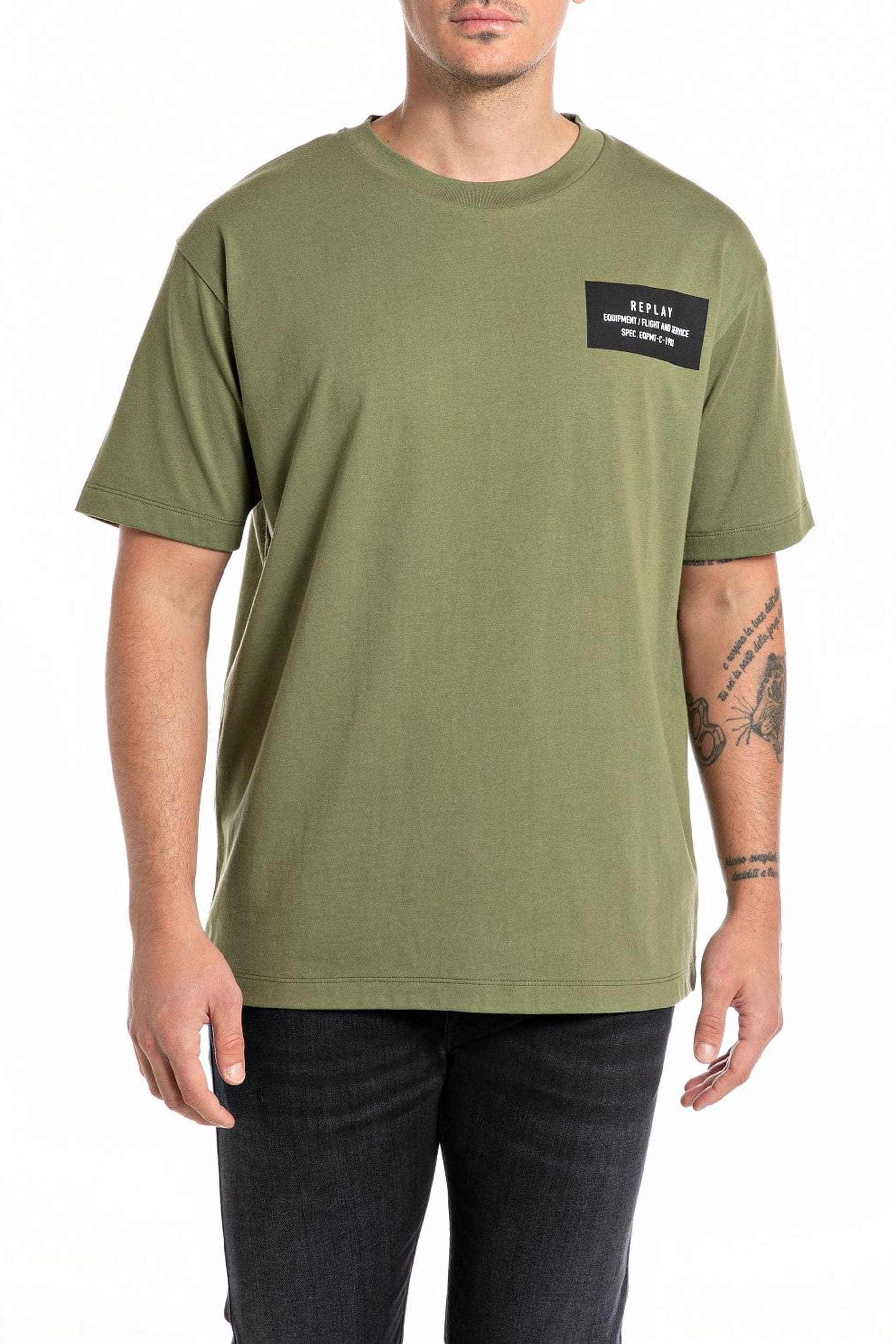 Buy Replay Green Uprising Army Slogan Printed T Shirt from Next Singapore