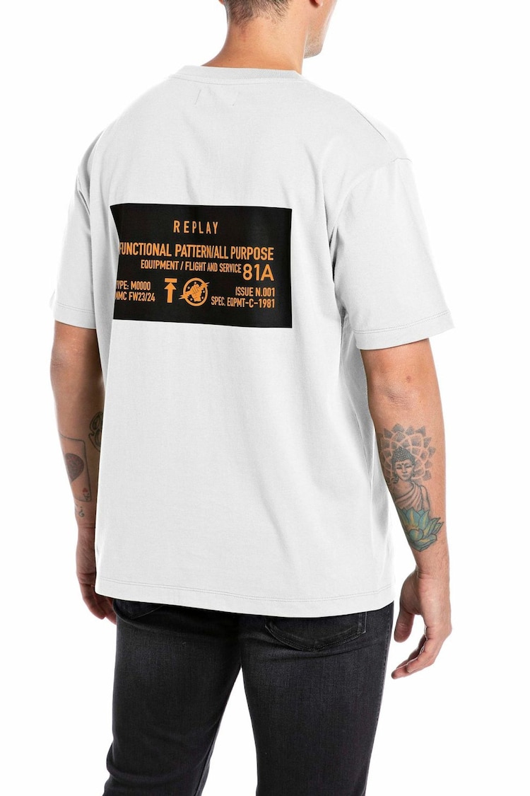 Replay White Uprising Army Slogan Printed T-Shirt - Image 2 of 2