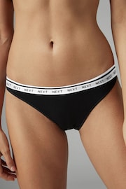 White/Black/Grey High Leg Cotton Rich Logo Knickers 4 Pack - Image 4 of 7