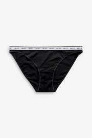 White/Black/Grey High Leg Cotton Rich Logo Knickers 4 Pack - Image 6 of 7