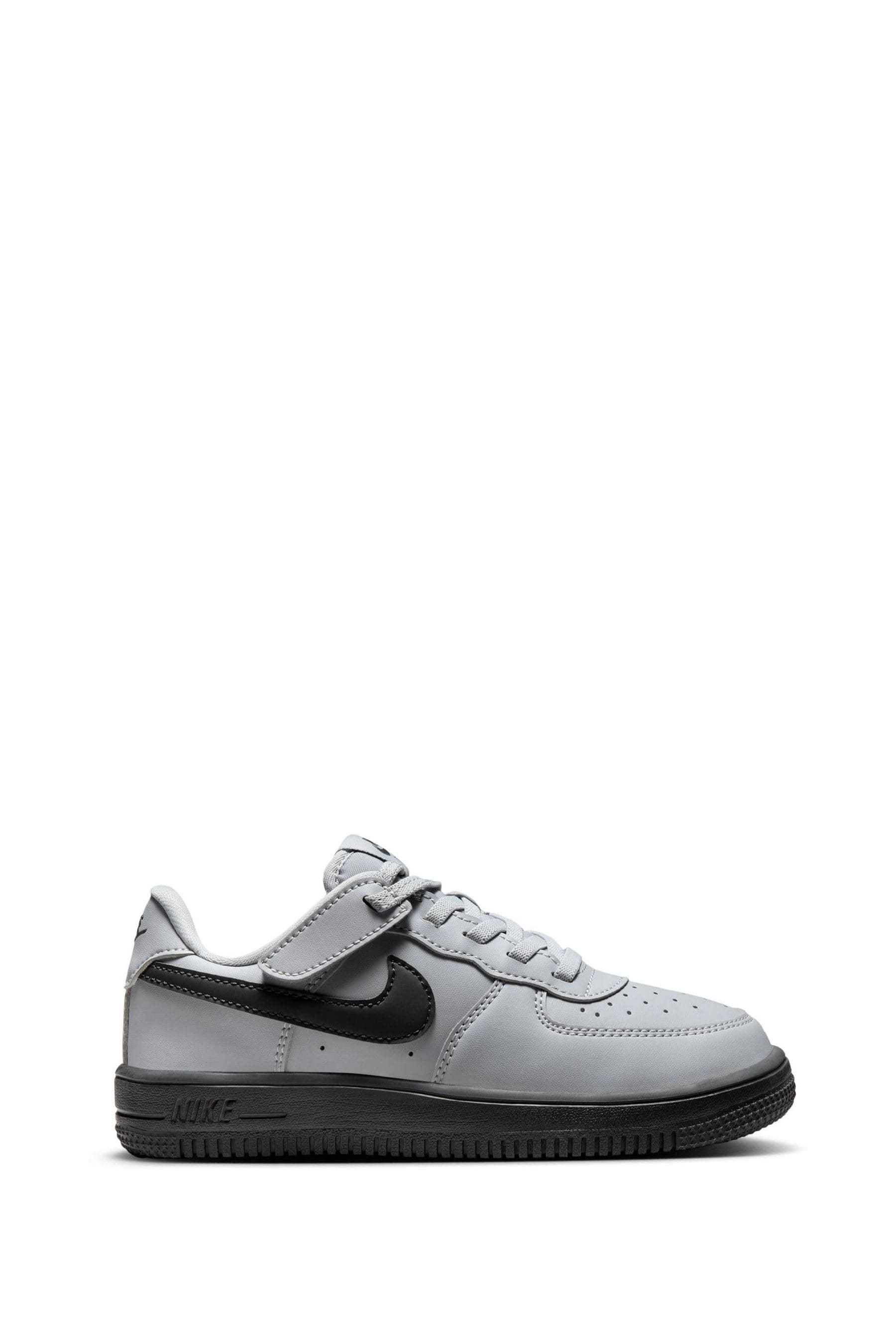 Nike Wolf Grey Junior Air Force 1 Low EasyOn Trainers
