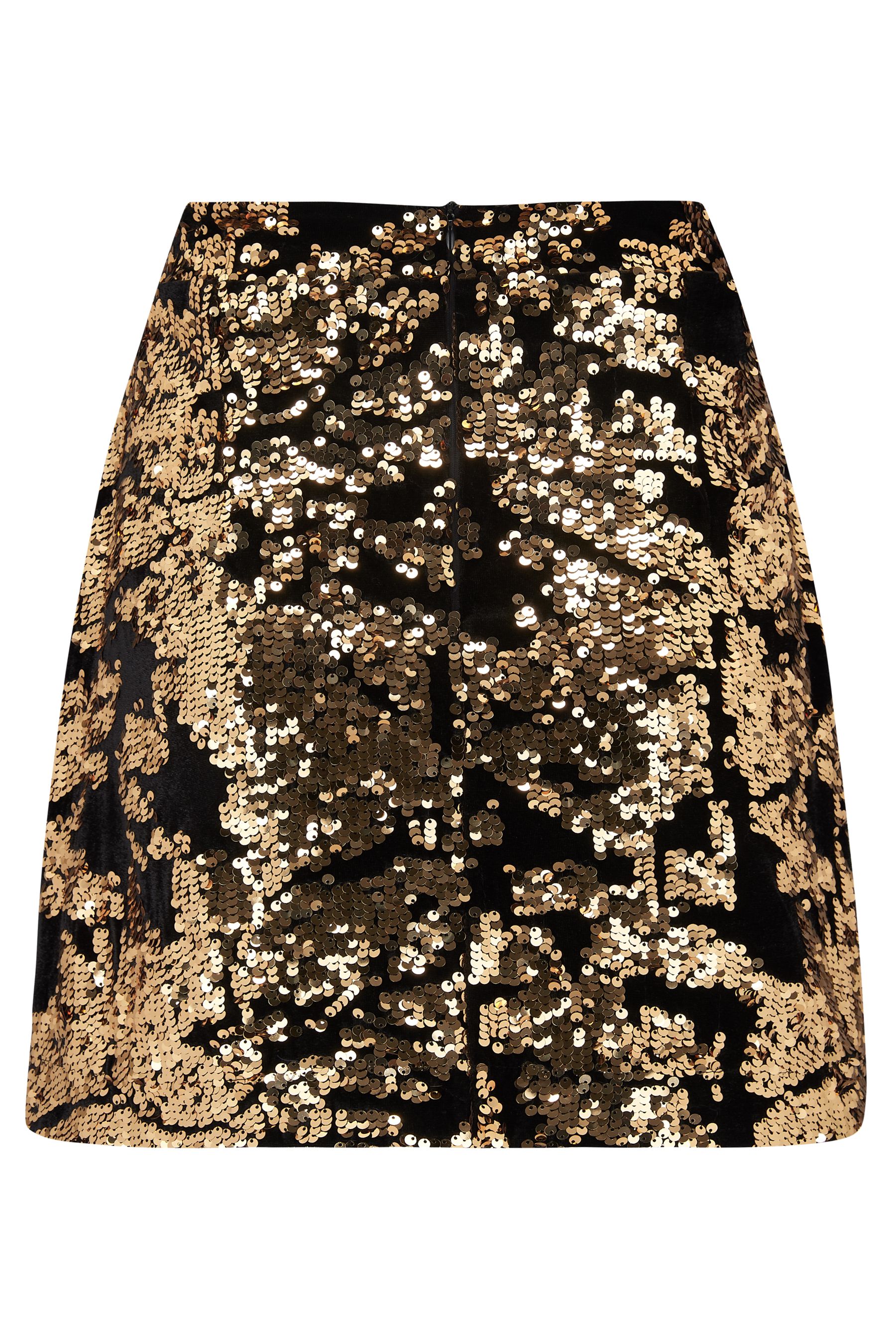 Buy Pour Moi Gold Selena Velvet Sequin Mini Skirt from Next Canada