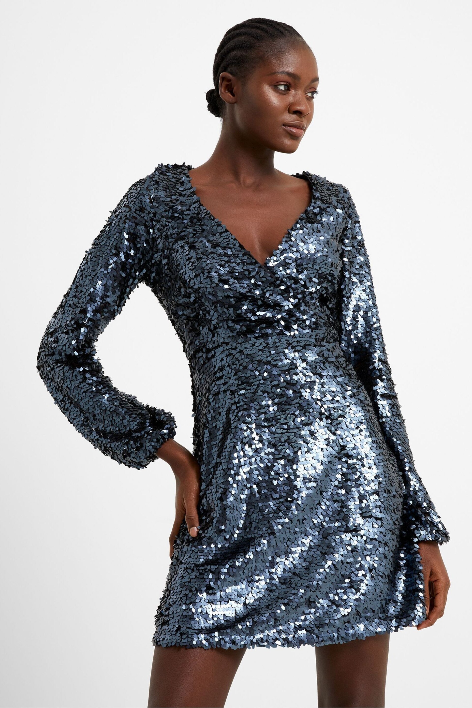 French Connection Bisma Seqin Wrap Dress - Image 3 of 4