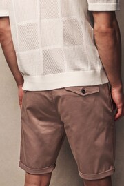 Pink Slim Fit Premium Laundered Stretch Chino Shorts - Image 4 of 10