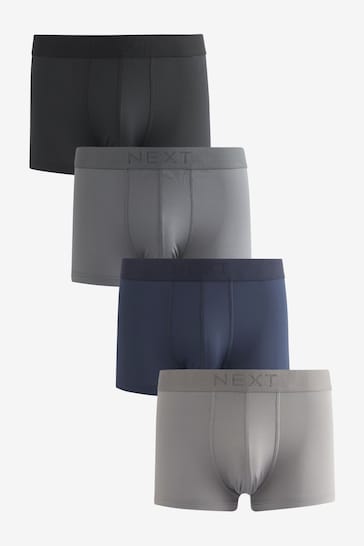 Grey/Navy Blue Motionflex A-Fronts Boxers 4 Pack