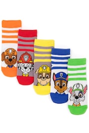 Vanilla Underground Yellow Paw Patrol Multicoloured Boys Multi-Character Face Graphic Calf Socks Set of 5 - Image 1 of 5