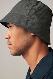 Grey Textured Seersucker Bucket Hat - Image 2 of 4