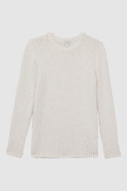 Reiss Ivory Iris Ribbed Fluffy Crew Neck Jumper - Image 2 of 5