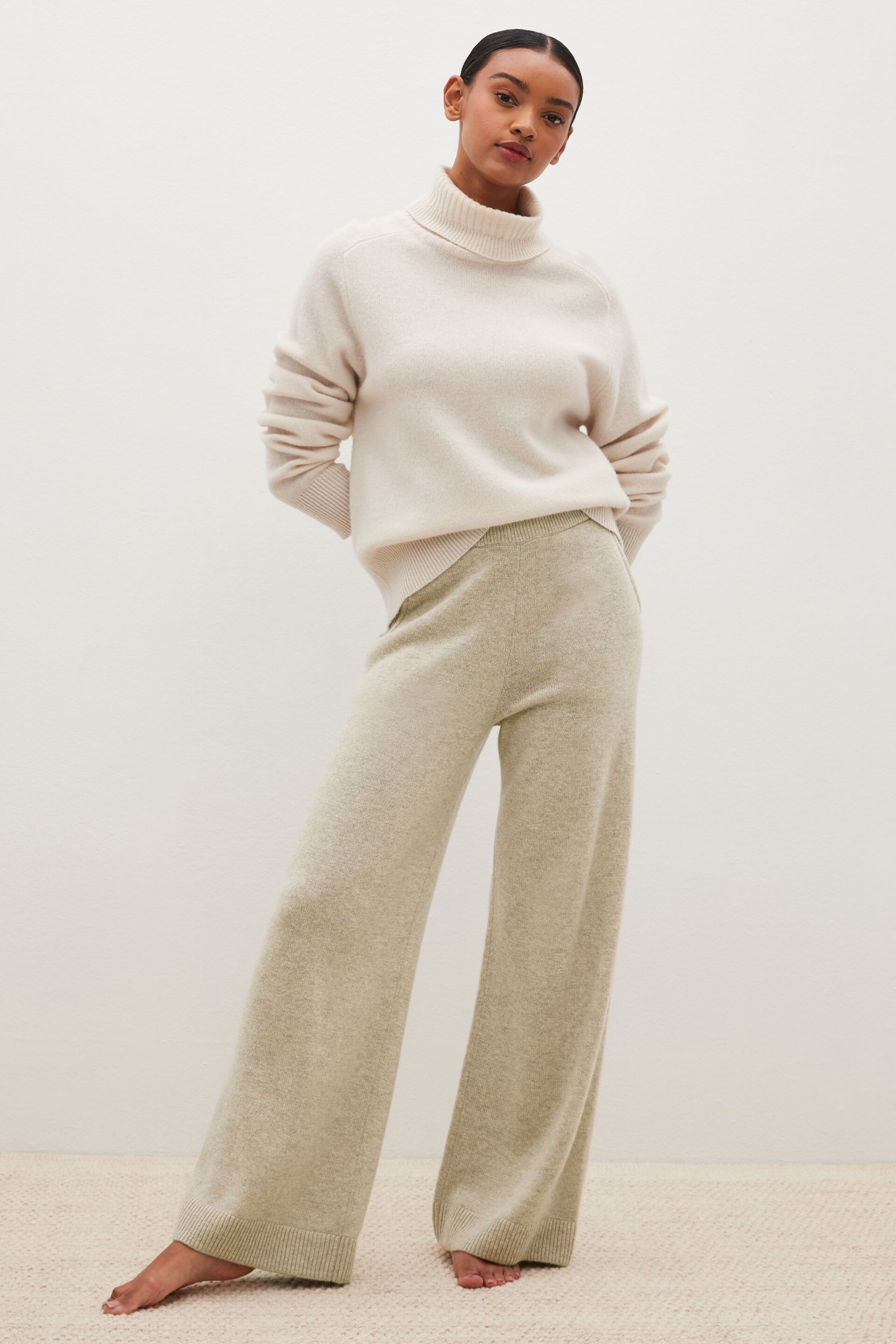 Natural Cashmere Mix Joggers - Image 2 of 8