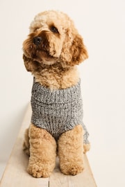 Charcoal Grey Cable Stitch Dog Jumper - Image 5 of 9