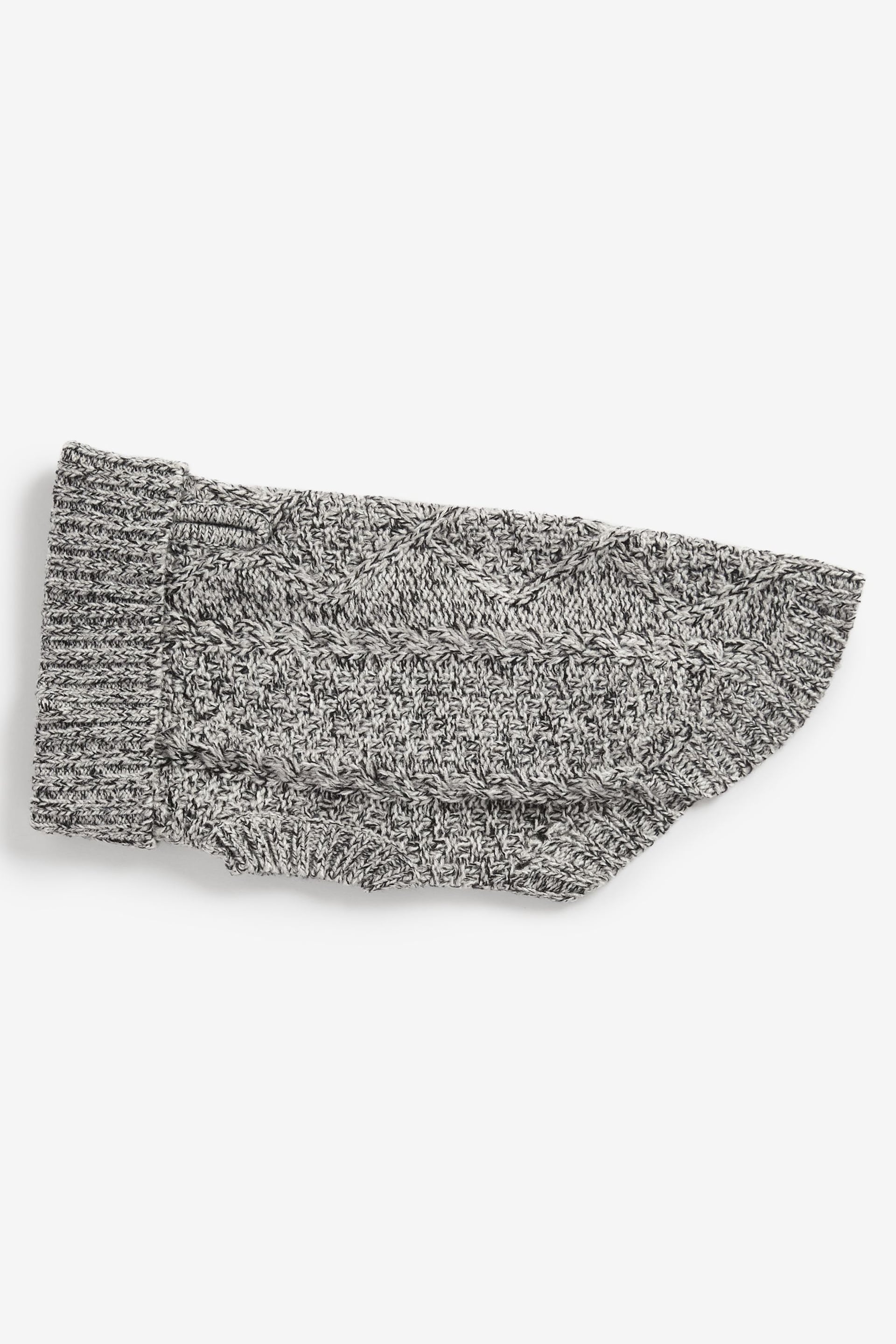 Charcoal Grey Cable Stitch Dog Jumper - Image 6 of 9