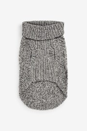 Charcoal Grey Cable Stitch Dog Jumper - Image 7 of 9
