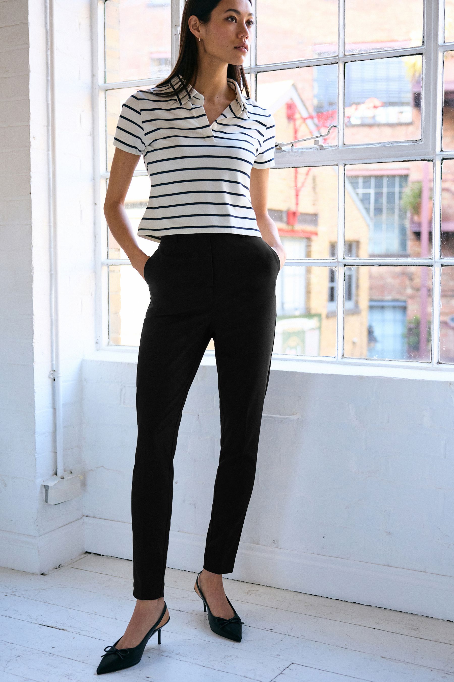 Stretchy skinny trousers sale