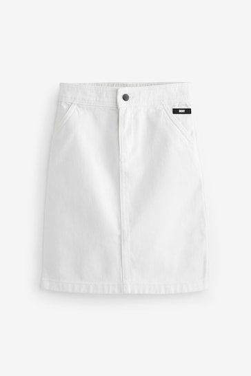 DKNY Denim Midi White Skirt