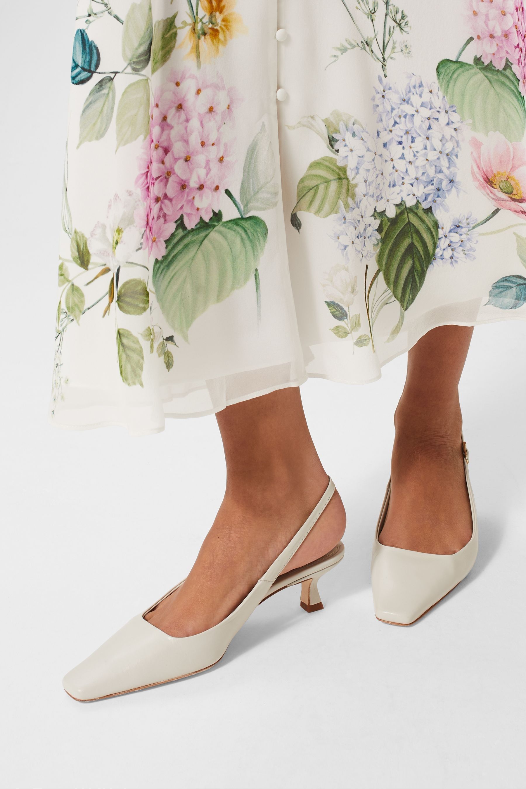 Buy Hobbs Cream Dita Sling Back Kitten Heels from Next Ireland