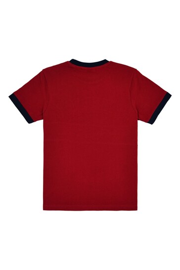 Perry Ellis America Boys Red Printed Logo T-Shirt