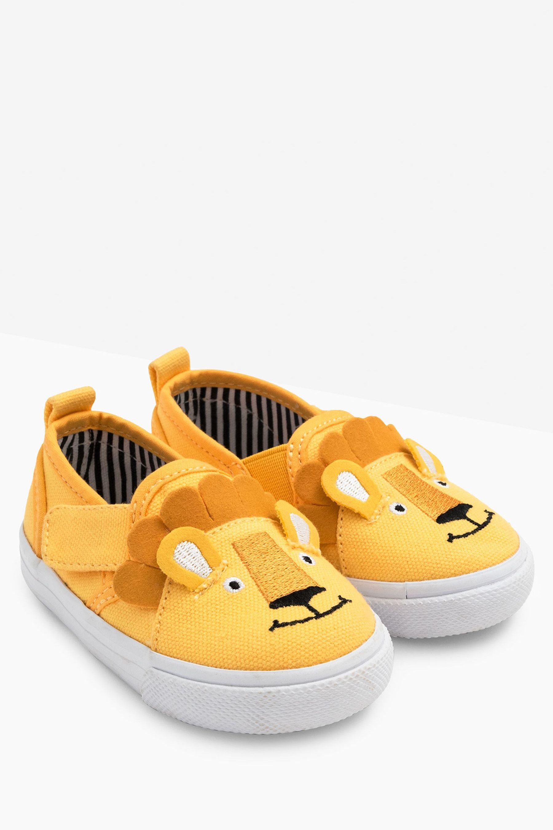 Buy JoJo Maman Bebe Yellow Lion Canvas Shoes from Next Luxembourg