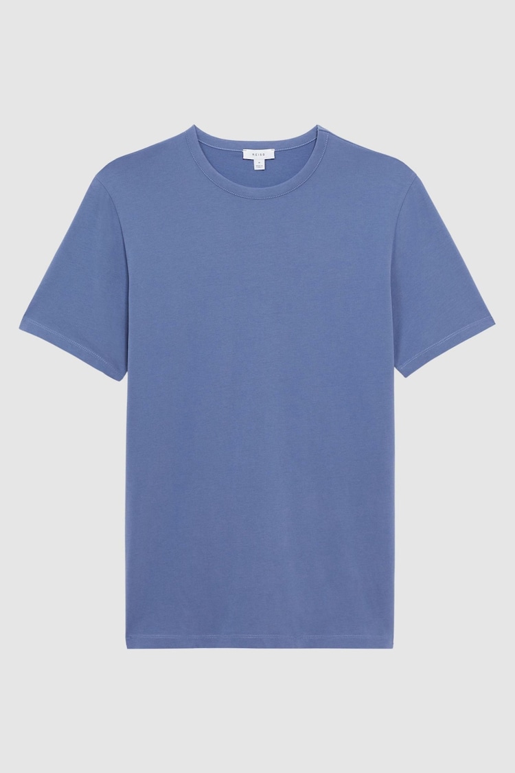 Reiss Airforce Blue Melrose Cotton Crew Neck T-Shirt - Image 2 of 5