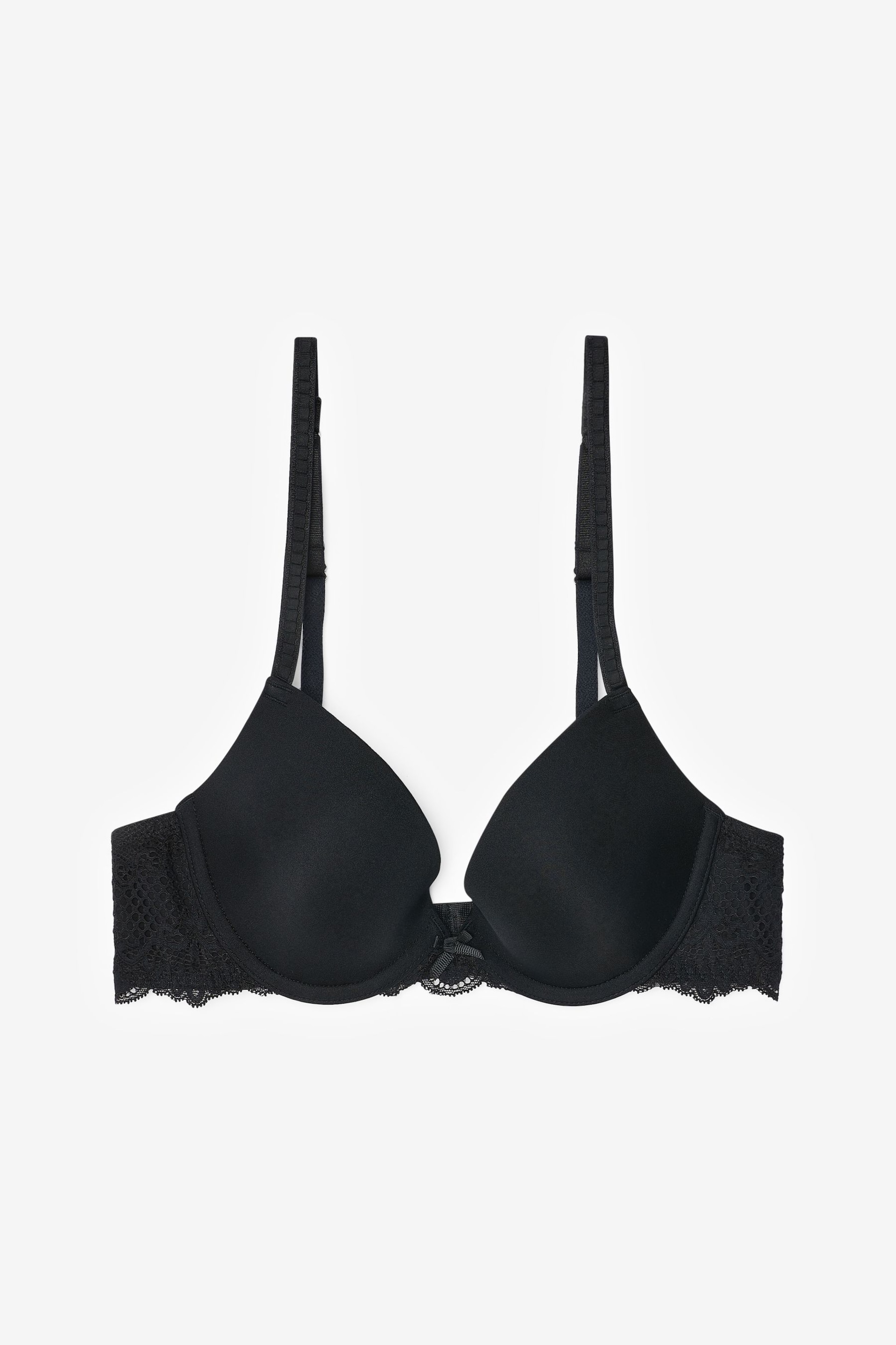 Black Lace Smooth Cup Light Pad Plunge Bra - Image 5 of 5