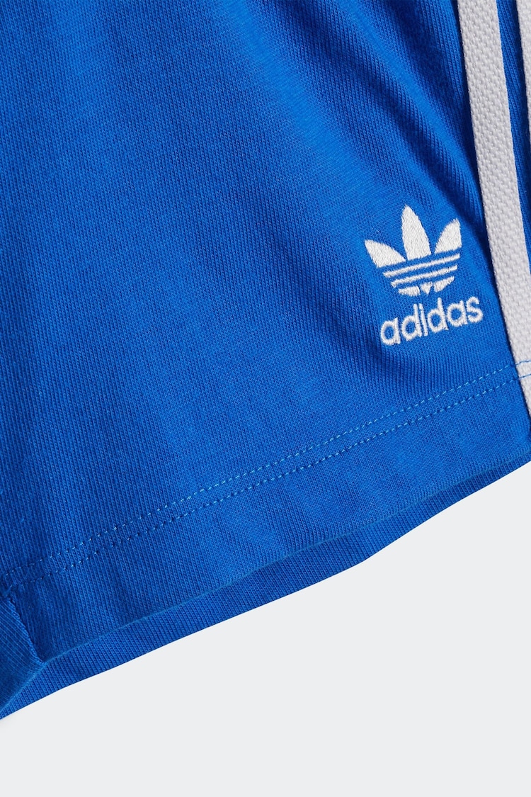 adidas White/Blue Kids 100% Cotton Shorts T-Shirt Set - Image 7 of 7