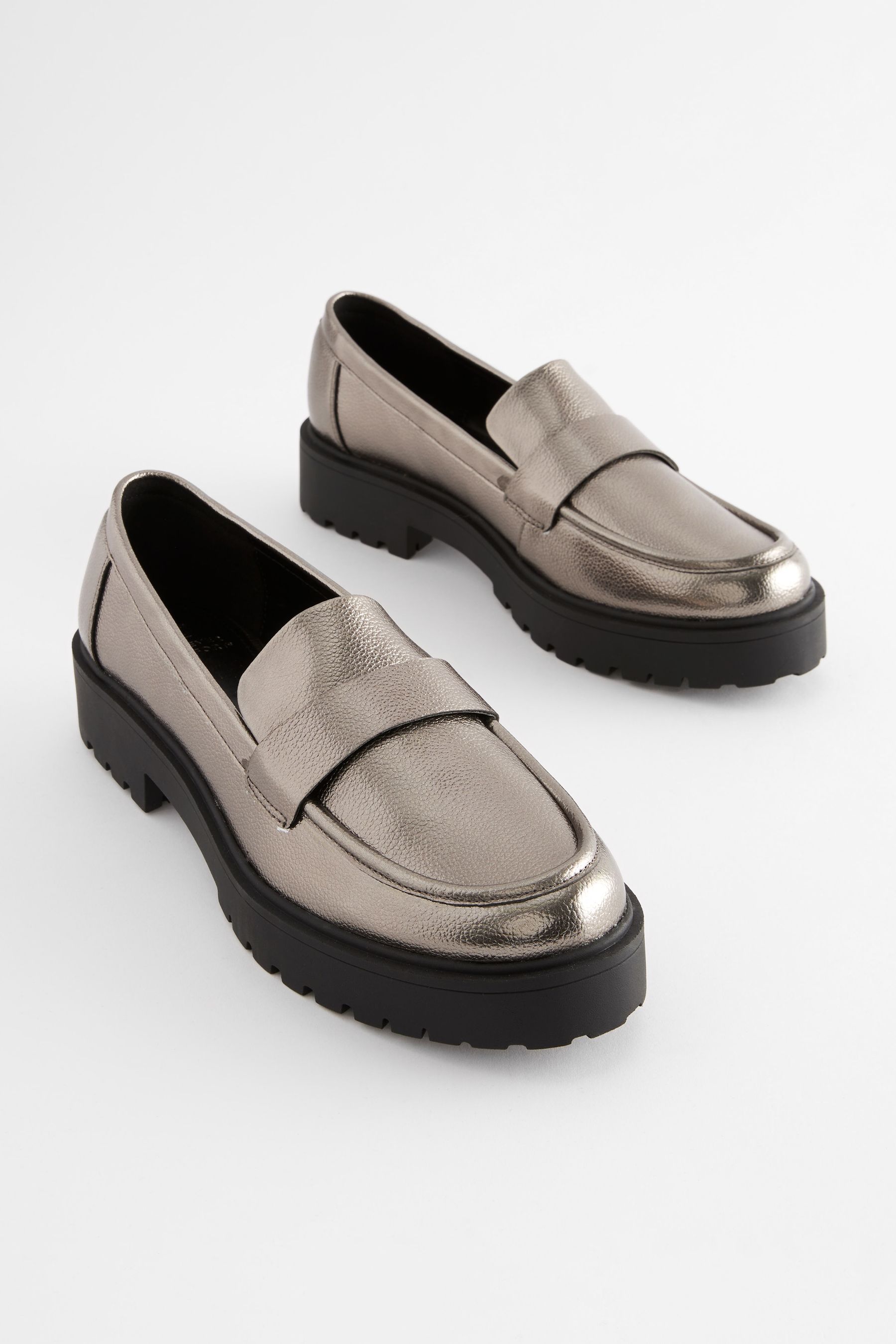 Silver hotsell loafers next