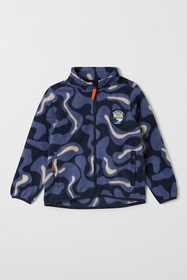 Polarn O Pyret Blue Map Print Fleece Jacket