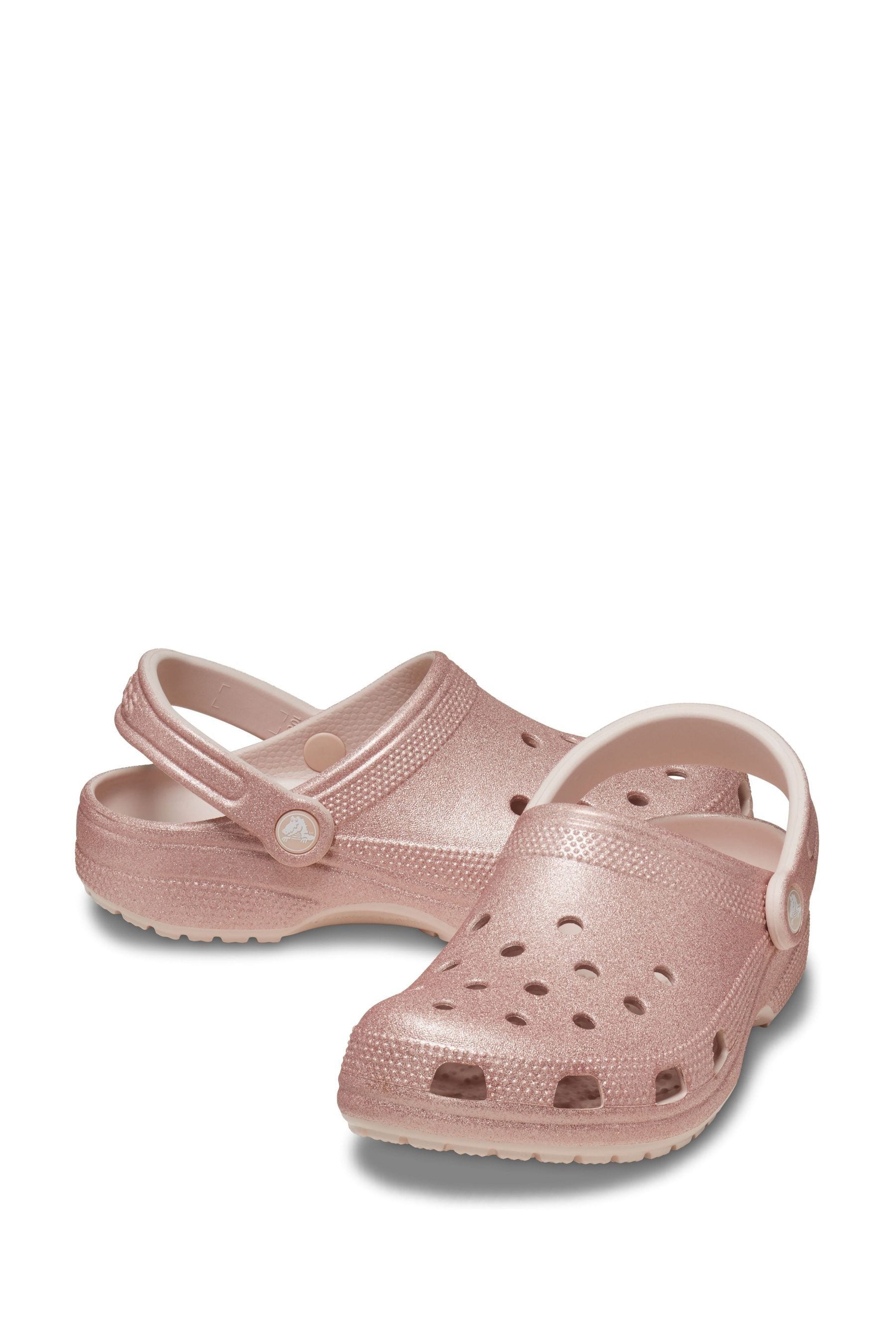 Buy Crocs Pink Classic Glitter Clogs from Next Luxembourg