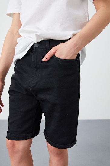 Black Regular Fit Denim Shorts (12mths-16yrs)