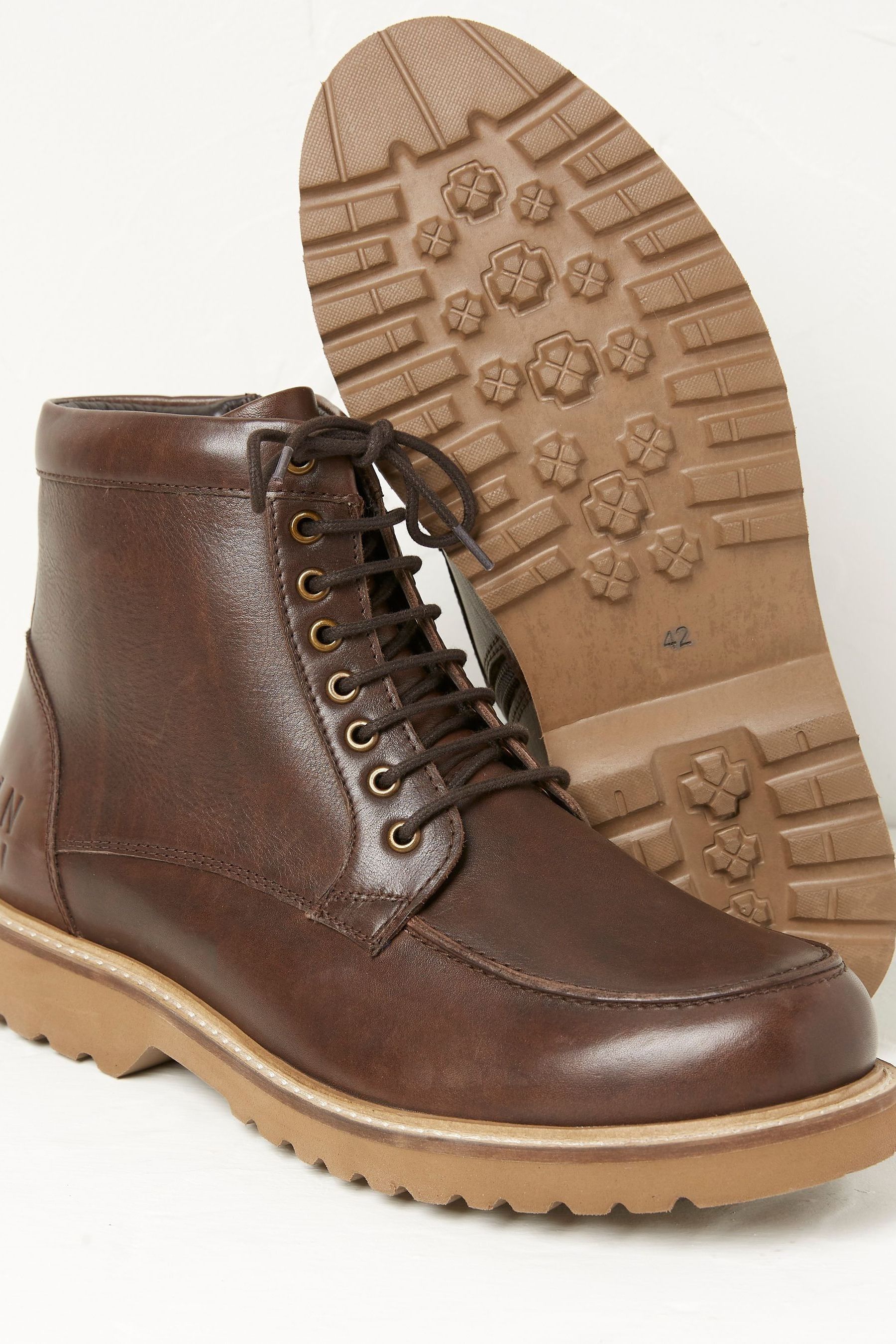 Buy FatFace Brown Aiden Lace Up Ankle Boots from Next Luxembourg