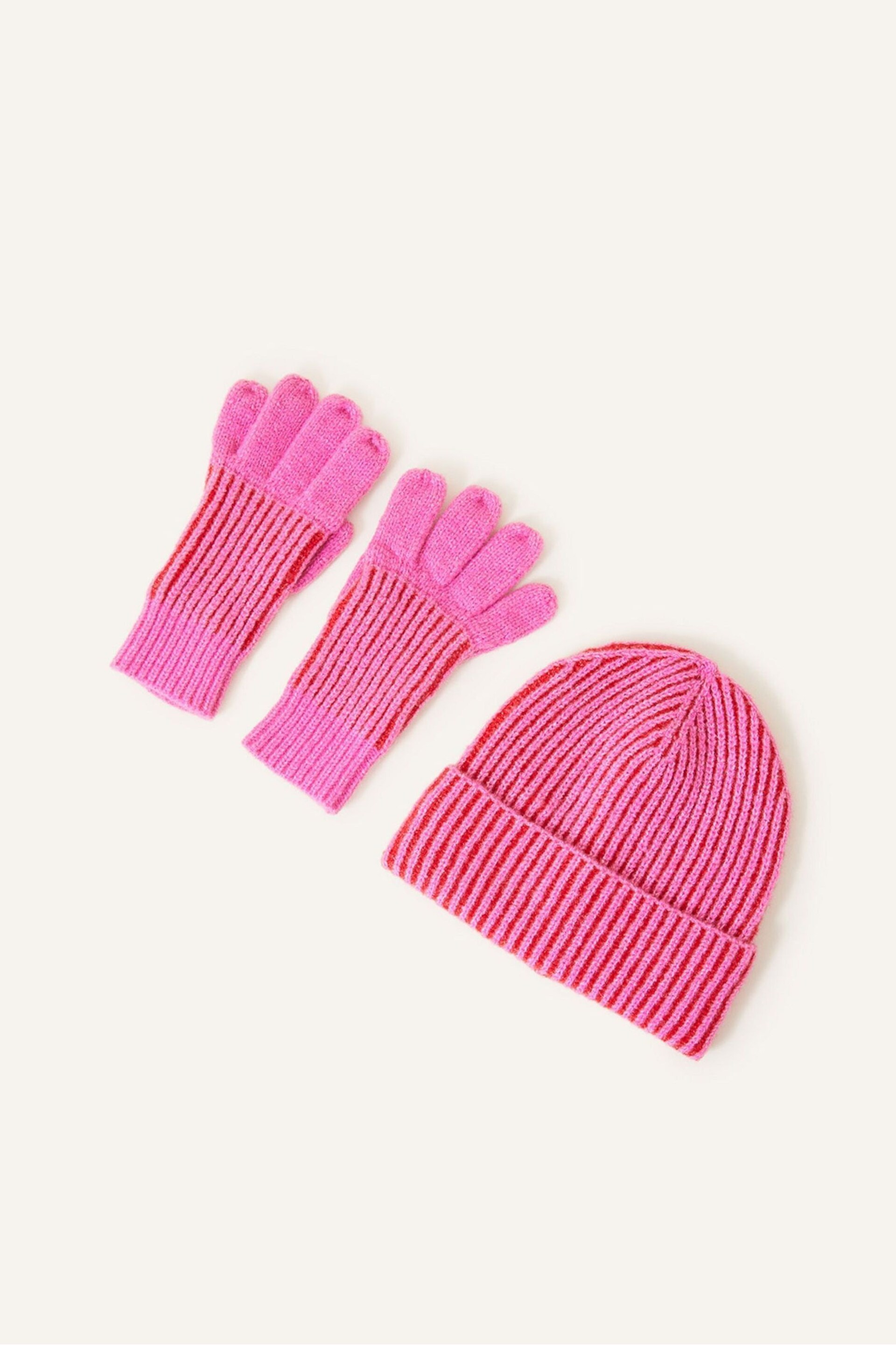 Angels By Accessorize Pink Girls Hat and Gloves Set - Image 1 of 2
