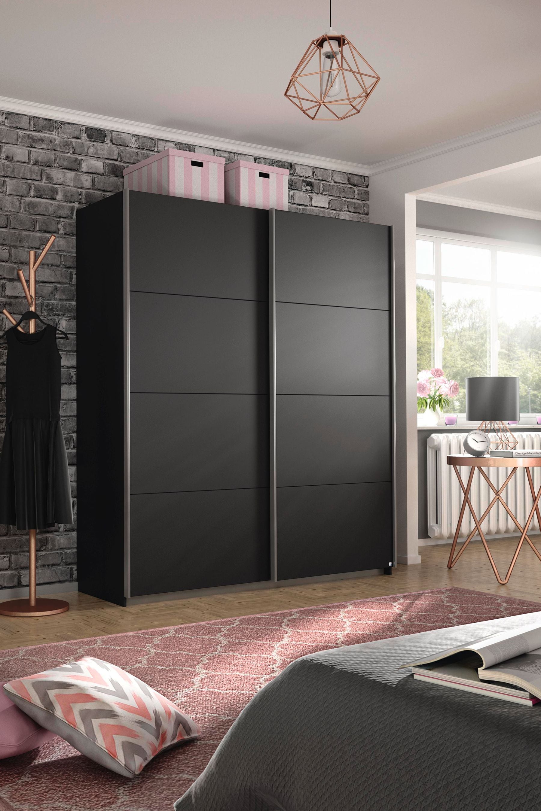 Dark gray wardrobe deals