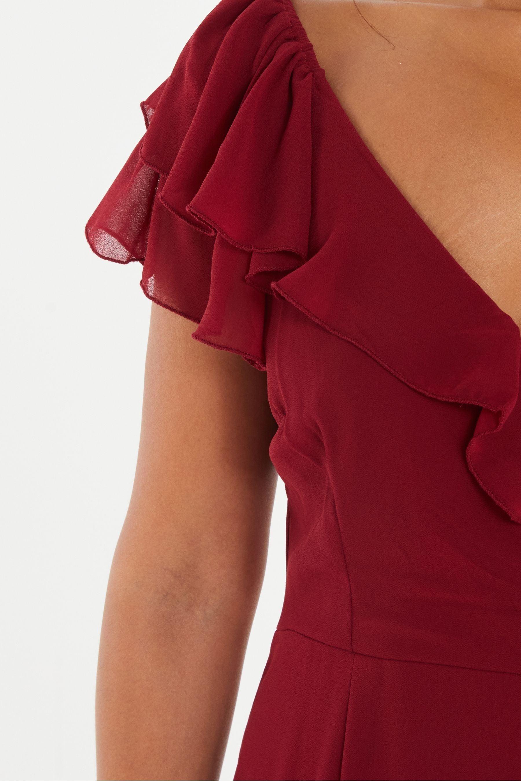 Quiz red best sale maxi dress