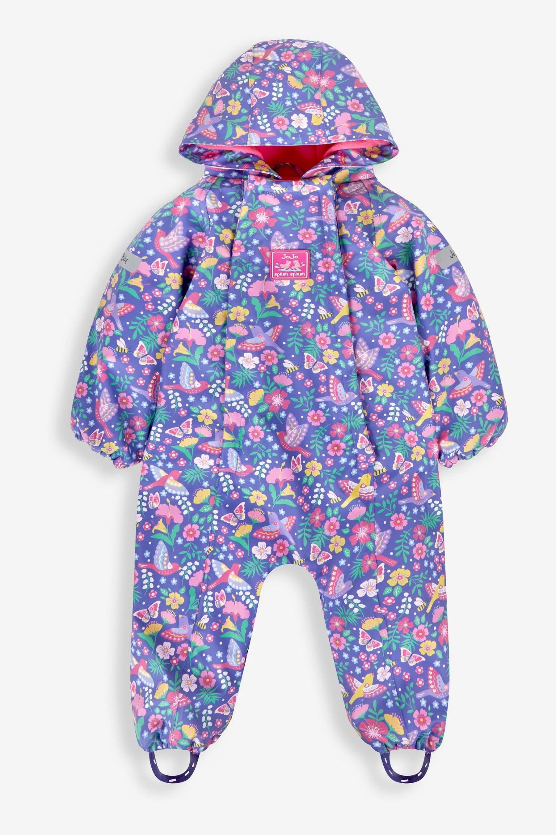 Buy JoJo Maman Bebe Purple Bird Floral Cosy Waterproof Puddlesuit from Next Malta