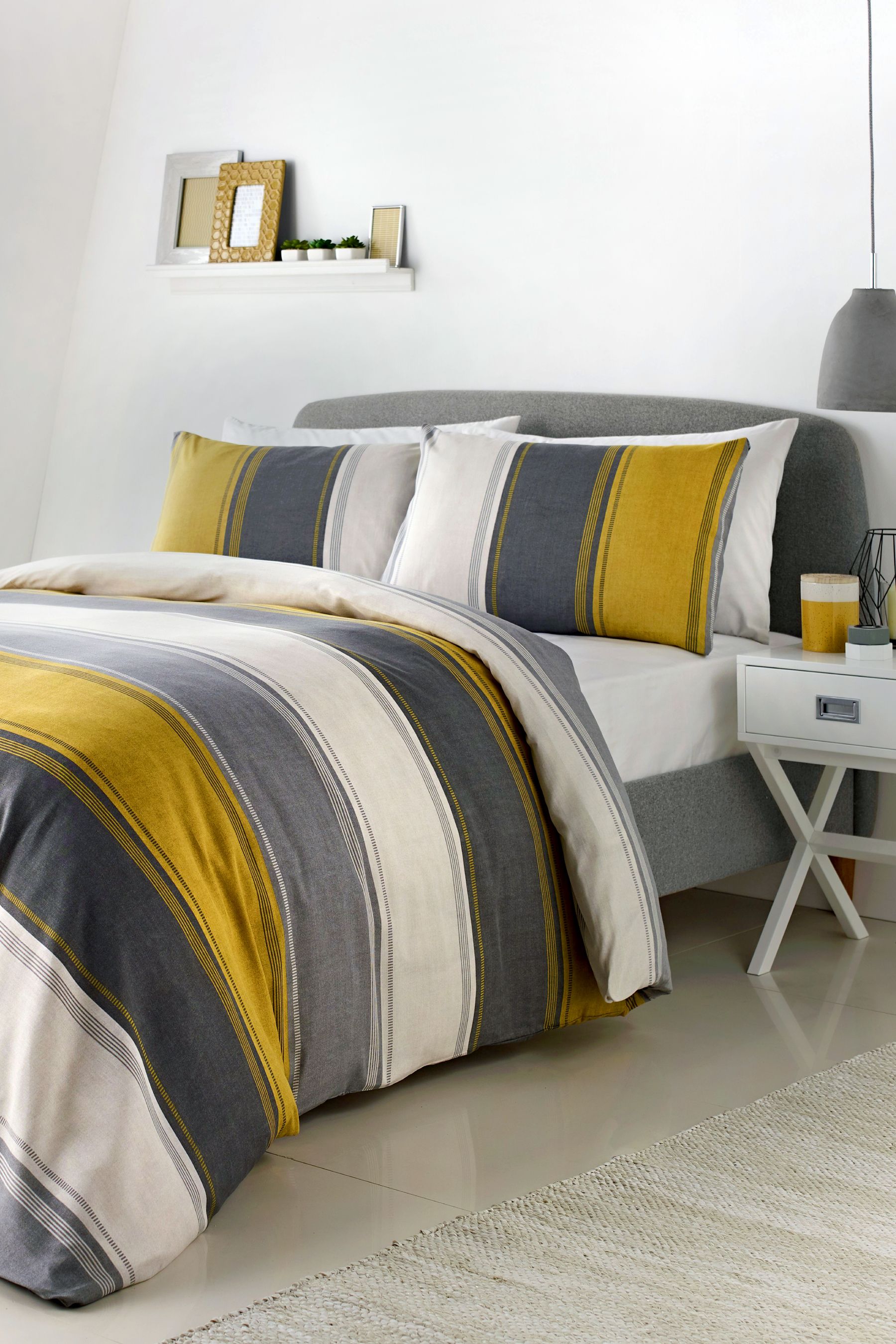 Buy Fusion Ochre Yellow Betley Duvet Cover and Pillowcase Set from the Next UK online shop