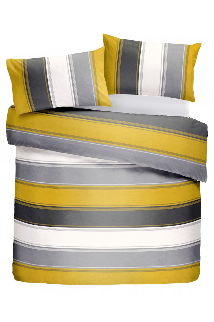 Fusion Ochre Yellow Betley Duvet Cover and Pillowcase Set - Image 2 of 2