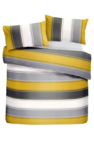 Fusion Ochre Yellow Betley Duvet Cover and Pillowcase Set