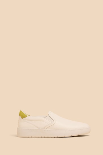 White Stuff White Primrose Leather Slip-On Trainers