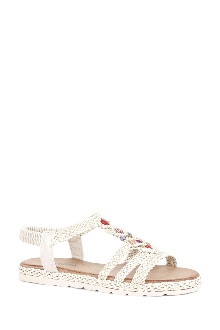 Bellissimo Slingback Strappy White Sandals - Image 2 of 5