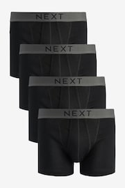 Black 4 pack A-Front Pure Cotton Boxers - Image 1 of 4