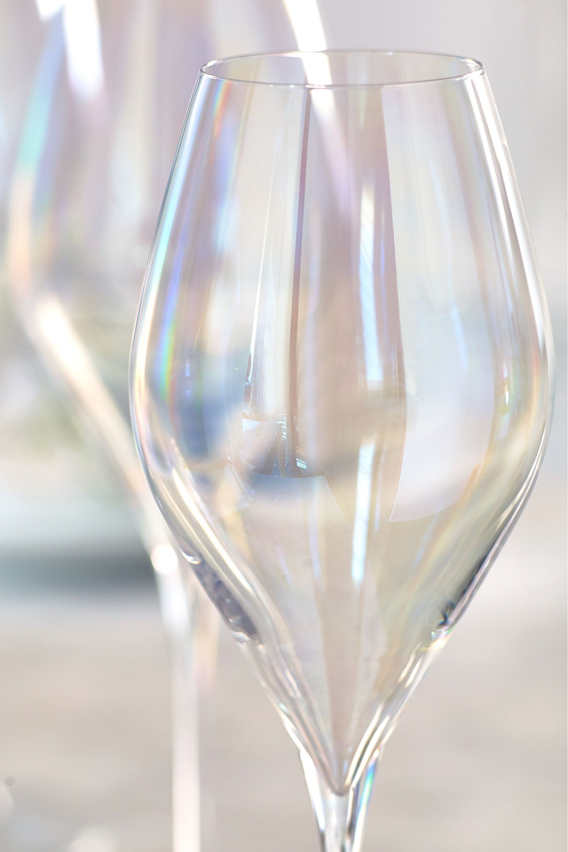 Paris Iridescent Lustre Set of 4 White Wine Glasses - Image 3 of 3