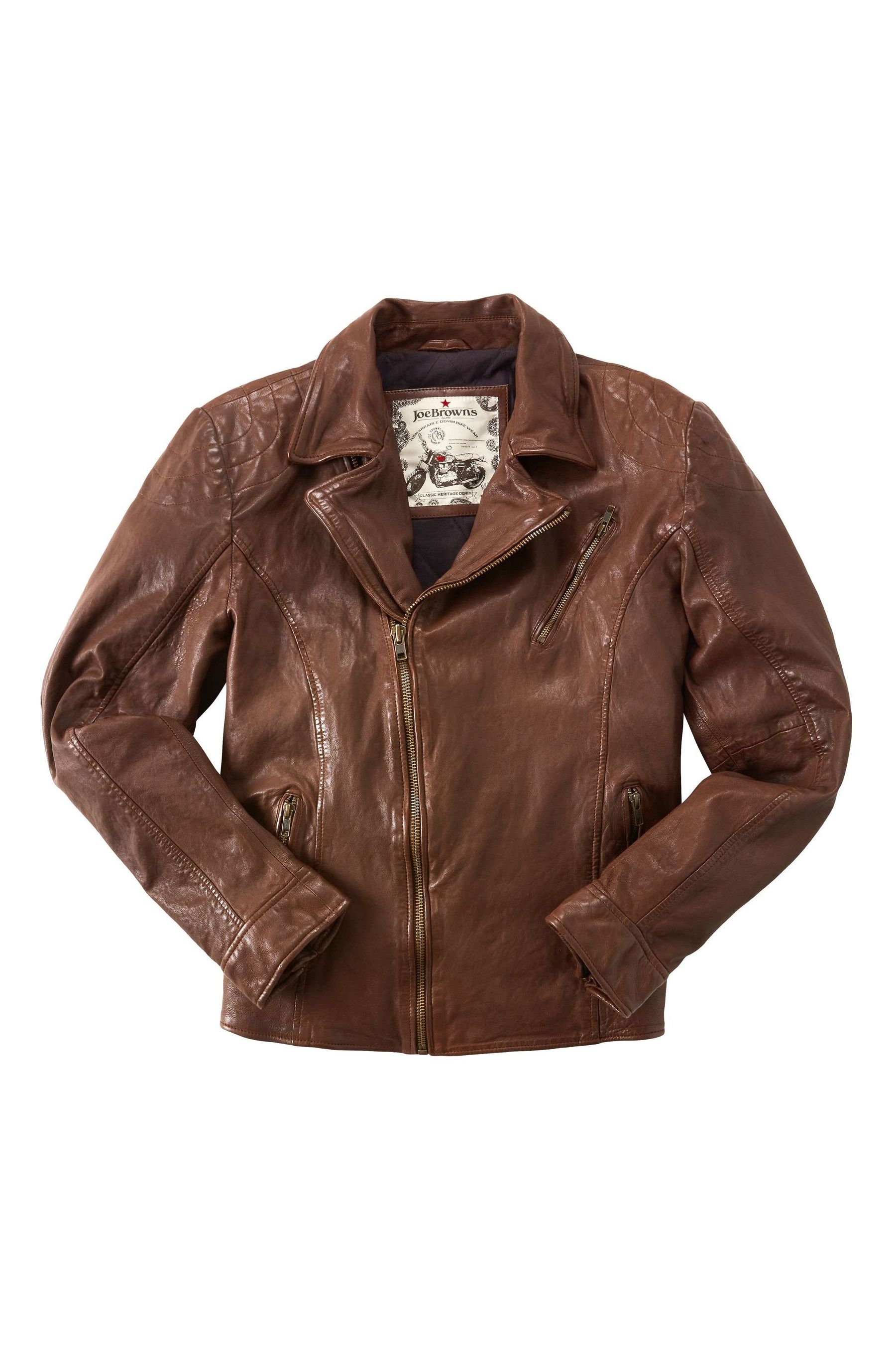 Buy Joe Browns Brown Burner Leather Jacket from the Next UK online shop