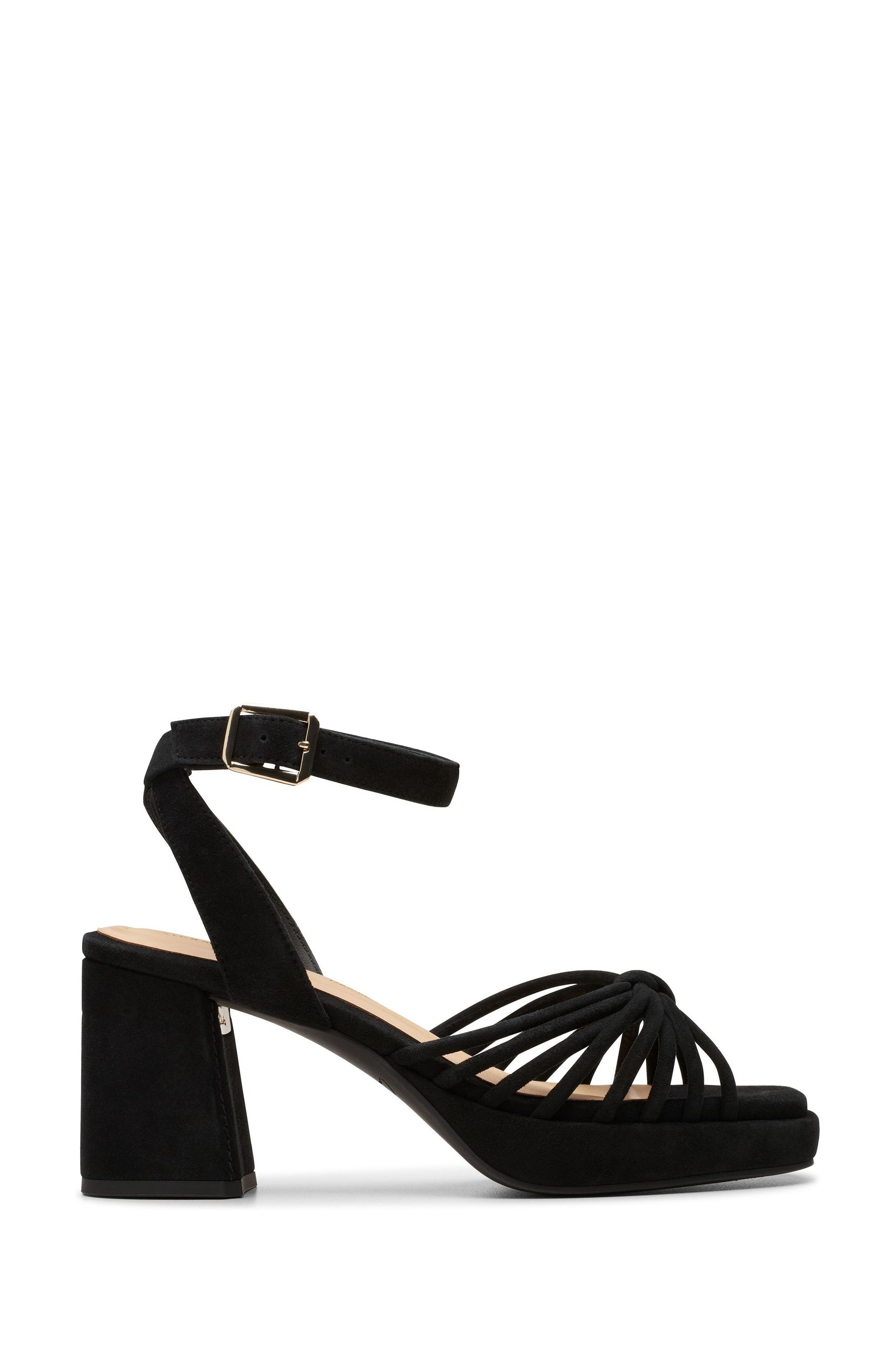 Clarks black suede sandals cheap
